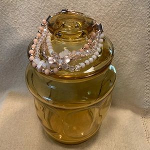 Rose gold tone beaded bracelet